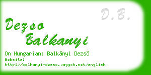 dezso balkanyi business card