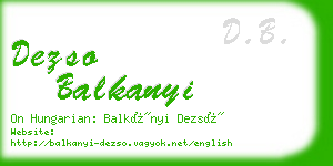 dezso balkanyi business card